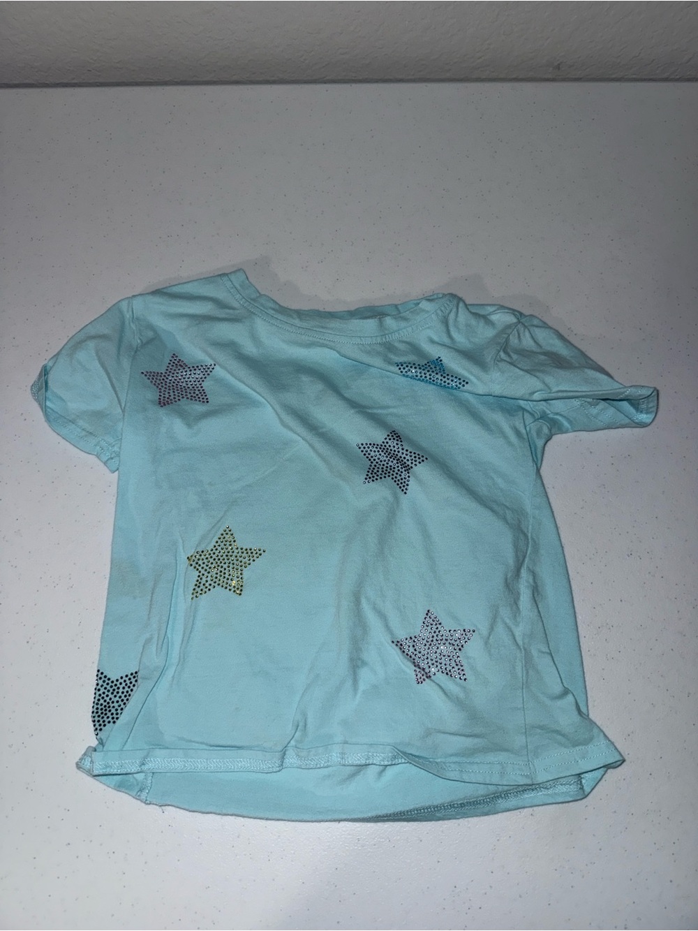 iscream Girls Light Aqua Star Tee with Sparkle Accents
